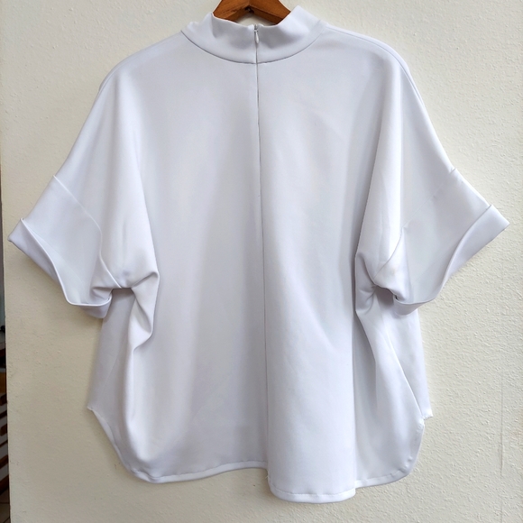 Suzanne Rae White Space Age Mock Neck Top - Picture 3 of 11